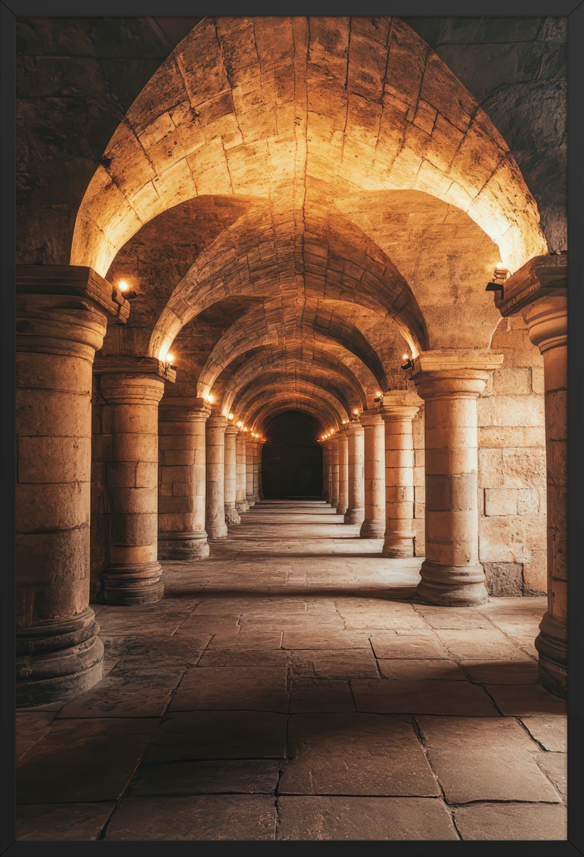 Eternal Colonnade — poster in a black frame, front view