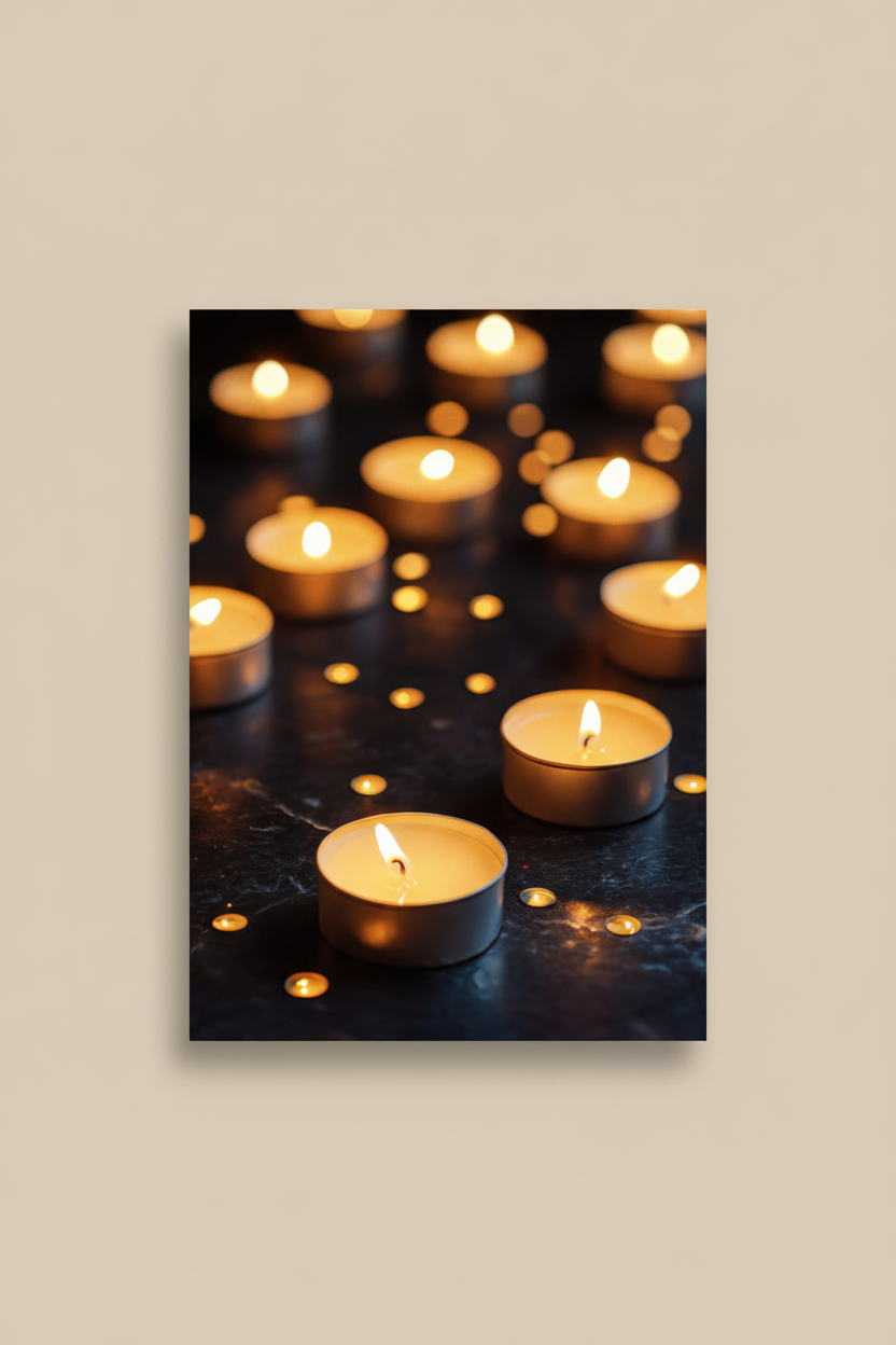 Constellation of Candles — Minimalist black and gold light wall art