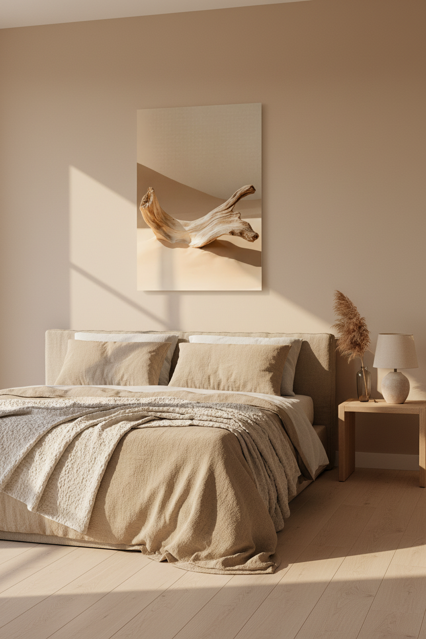 Courbe de Mer — Affiche murale minimaliste miel et sable nature et mer — affiche murale minimaliste | Cassili-home