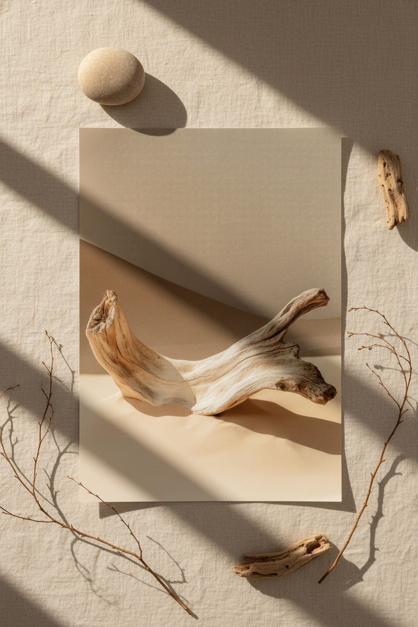 Courbe de Mer — Affiche murale minimaliste miel et sable nature et mer — affiche murale minimaliste | Cassili-home