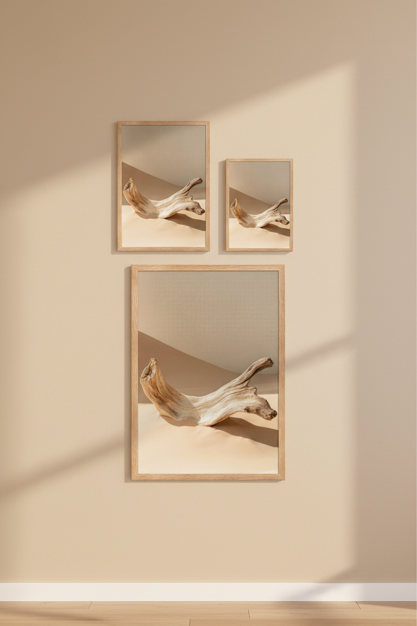 Courbe de Mer — Affiche murale minimaliste miel et sable nature et mer — affiche murale minimaliste | Cassili-home