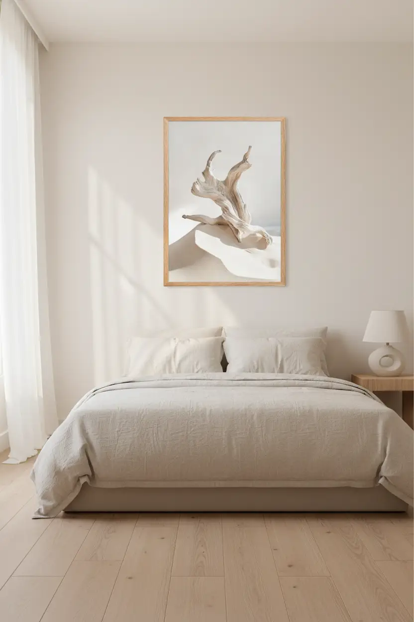 Danse du Rivage — Affiche murale minimaliste Blanc Nacré Nature et Mer Lumière Épurée — affiche murale minimaliste | Cassili-home