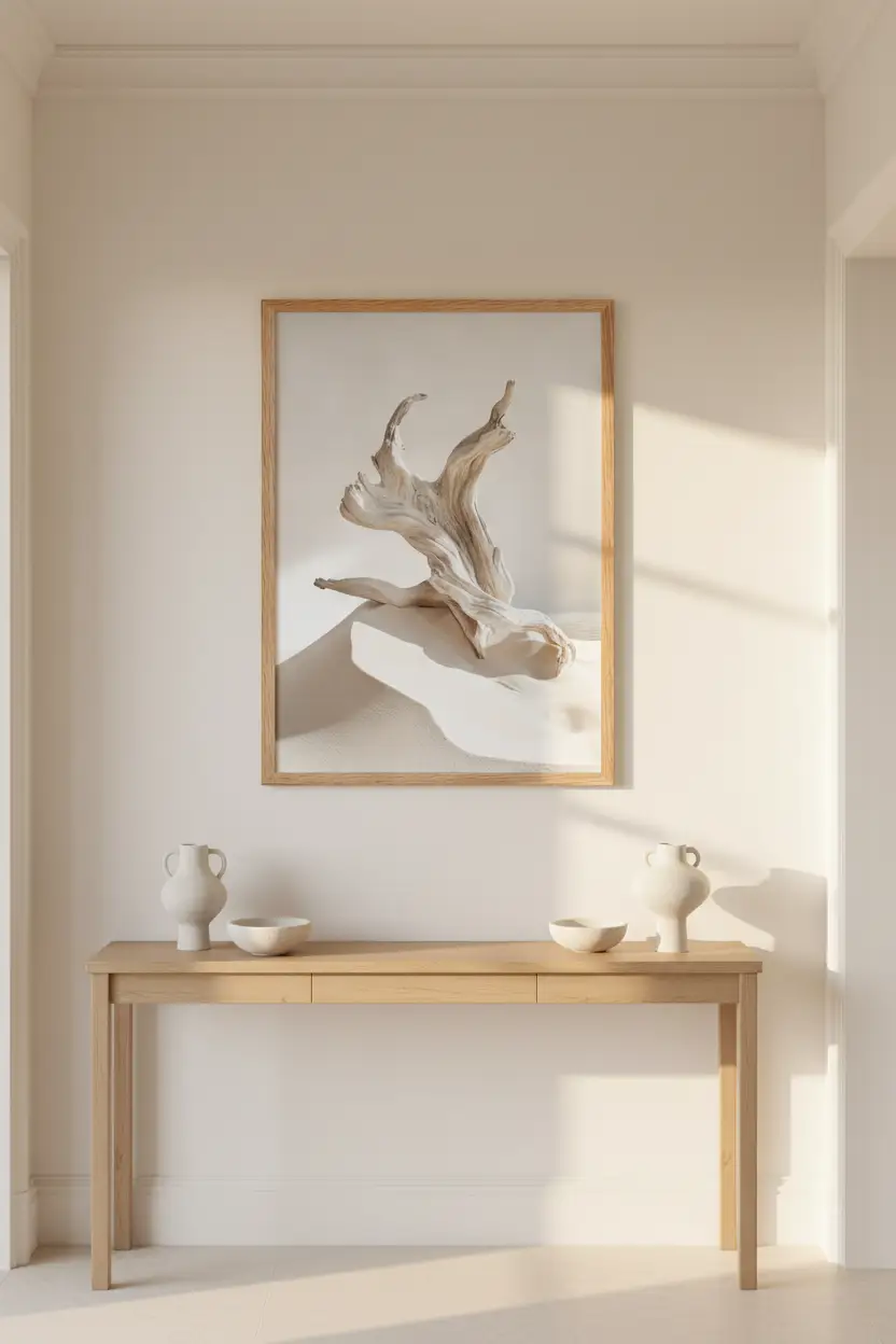 Danse du Rivage — Affiche murale minimaliste Blanc Nacré Nature et Mer Lumière Épurée — affiche murale minimaliste | Cassili-home