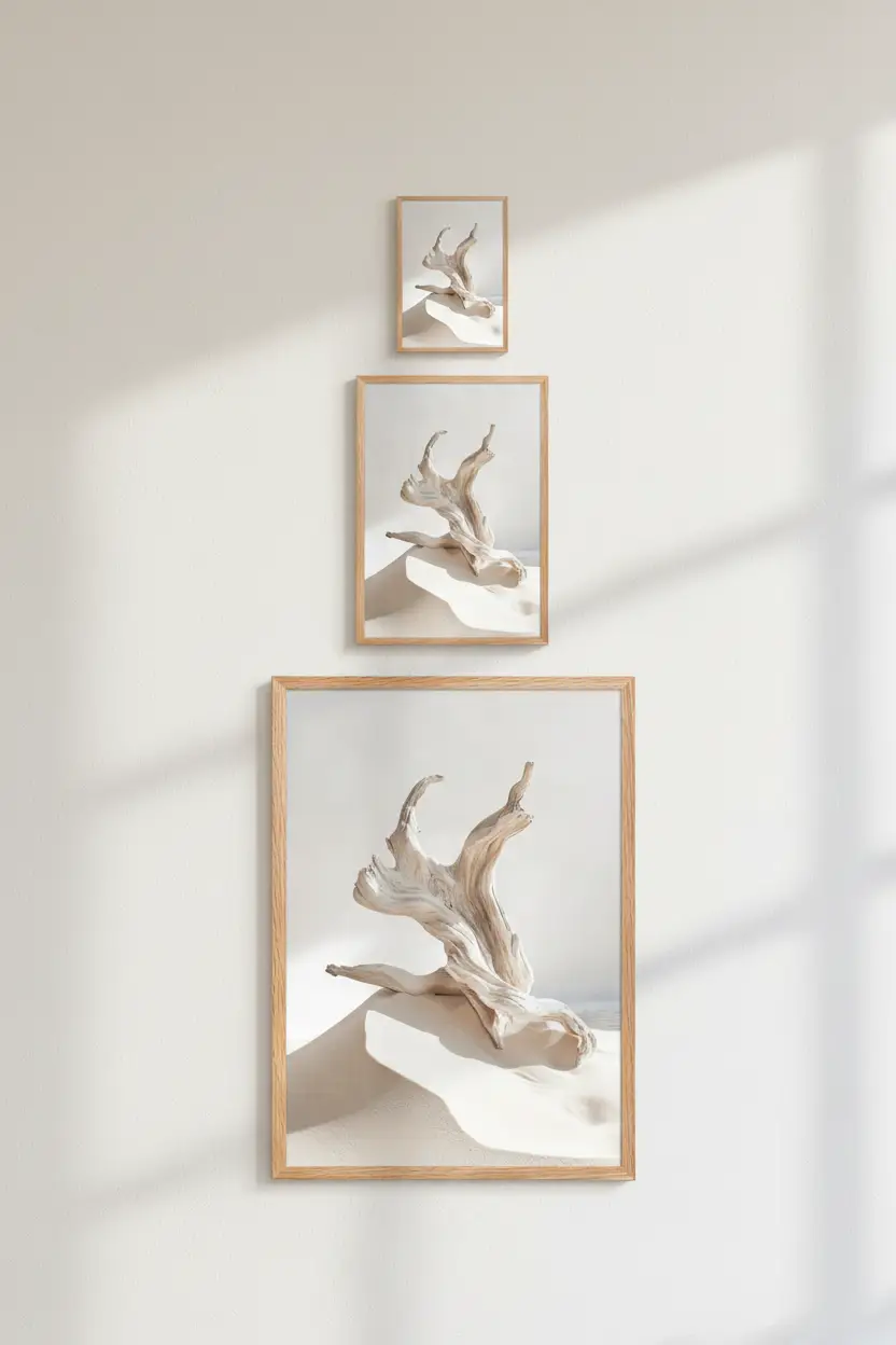 Danse du Rivage — Affiche murale minimaliste Blanc Nacré Nature et Mer Lumière Épurée — affiche murale minimaliste | Cassili-home