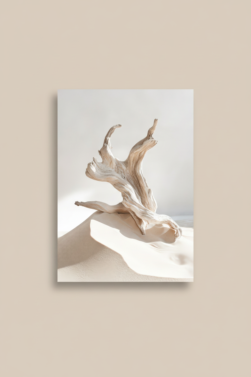 Danse du Rivage — Affiche murale minimaliste Blanc Nacré Nature et Mer Lumière Épurée — affiche murale minimaliste | Cassili-home