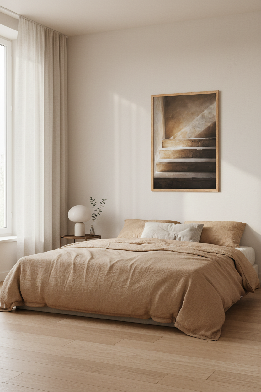 Diagonale — Affiche murale minimaliste beige et pierre lumière — affiche murale minimaliste | Cassili-home