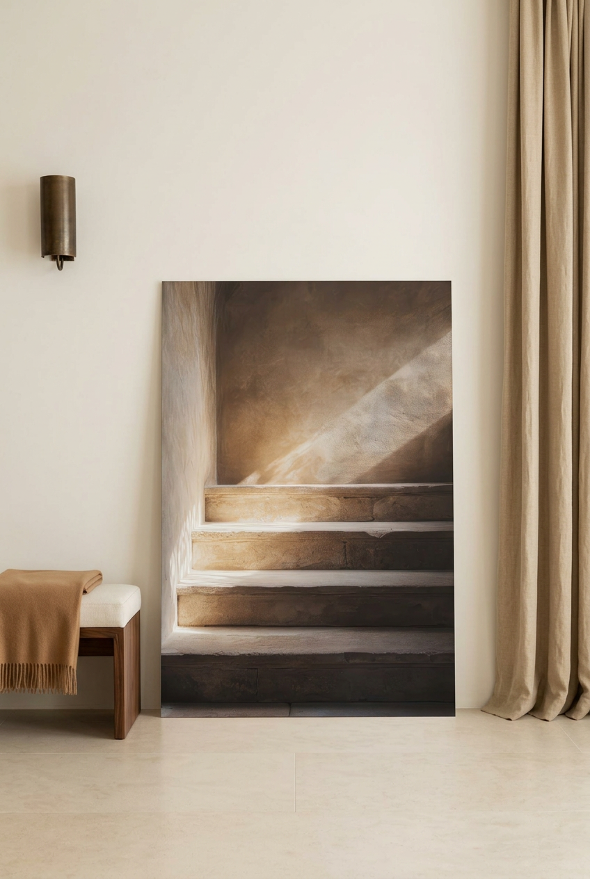 Diagonal — unframed poster leaning on the floor