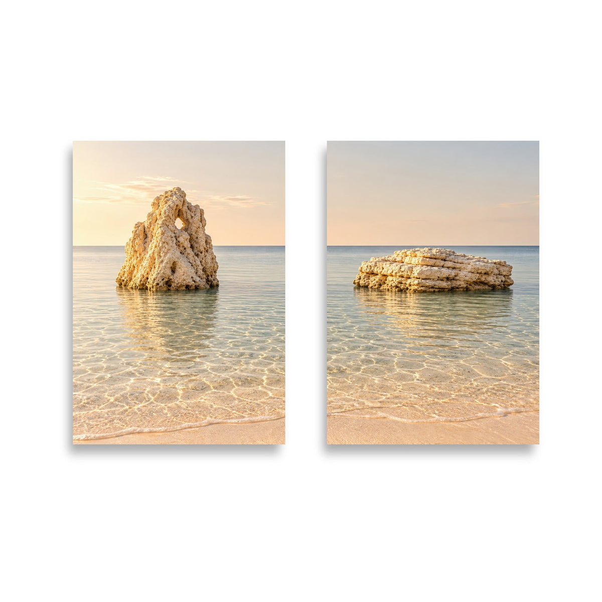 Las Dos Rocas, díptico mural: La Roca Horadada y La Roca Laminada uno al lado del otro — Cassili-home