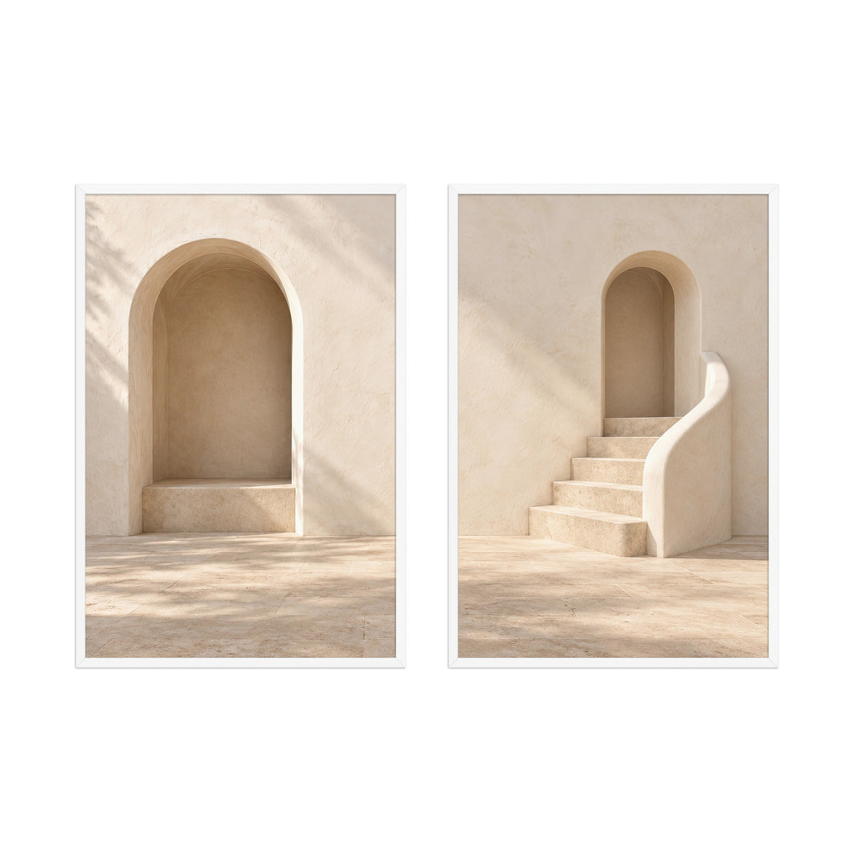 Les Arches de Chaux — diptyque encadré, cadres blancs
