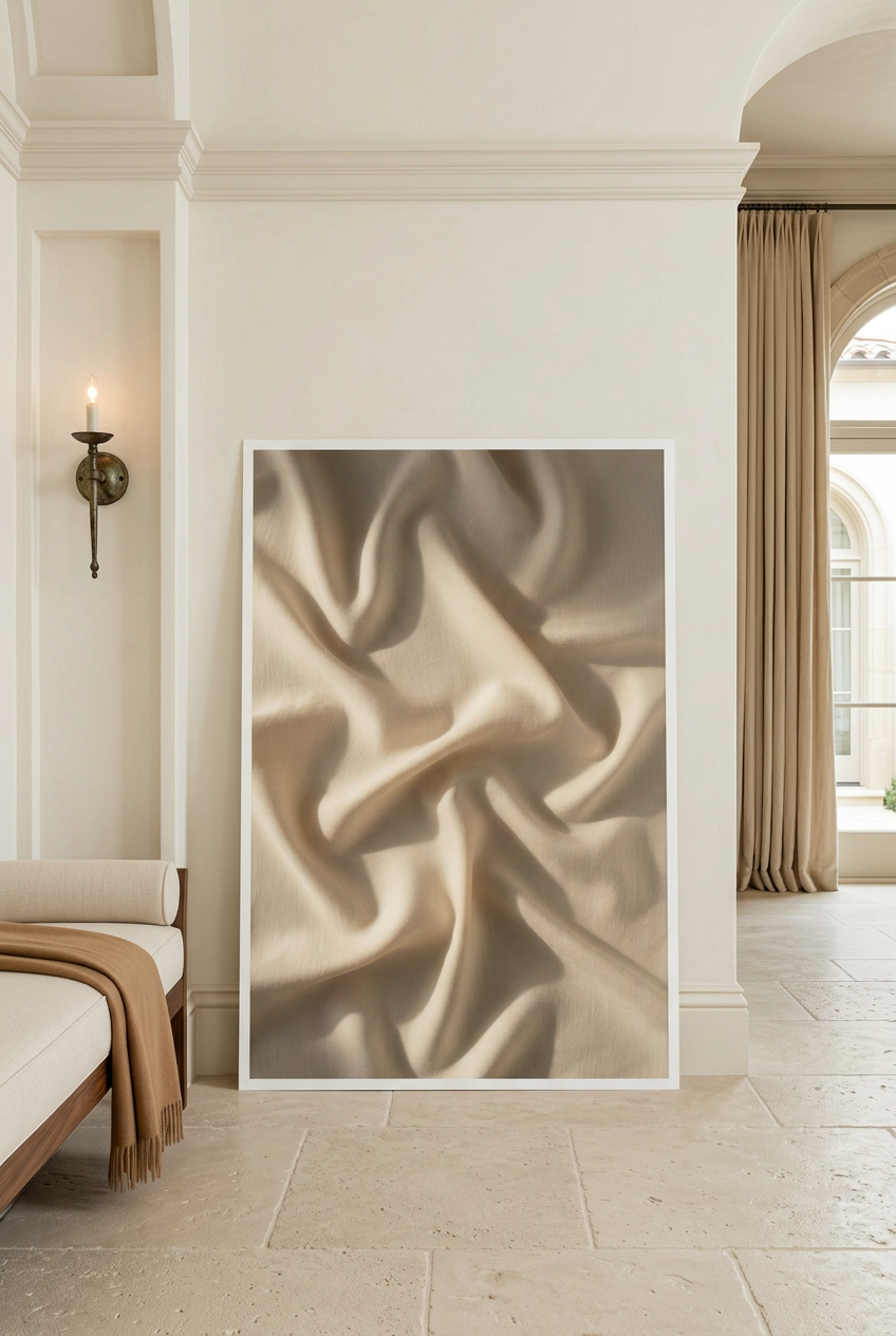 Silk Drape — poster leaning against a wall on the floor