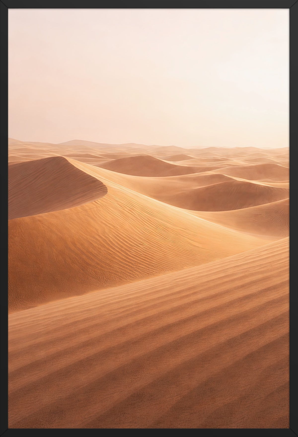 Golden Dunes — poster in a black frame, front view