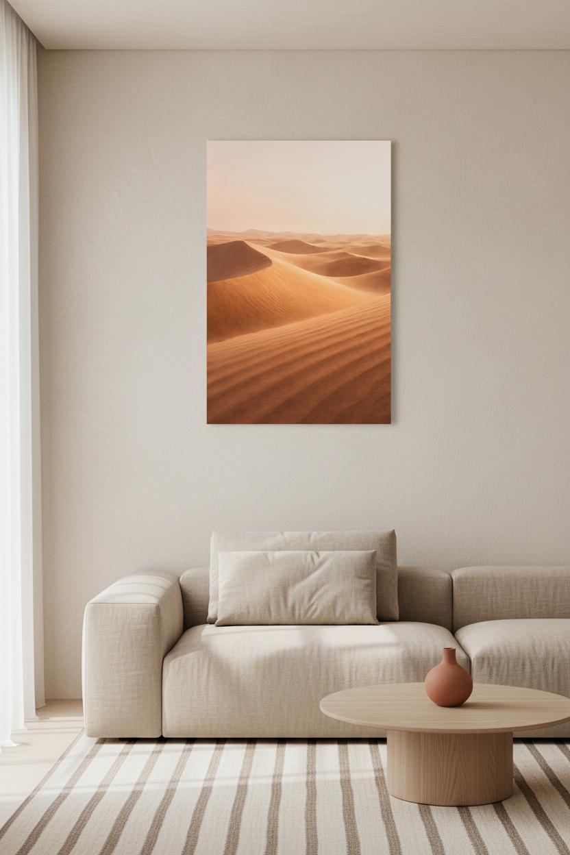 Dunes Dorées — Affiche murale minimaliste or beige inspiration désert — affiche murale minimaliste | Cassili-home