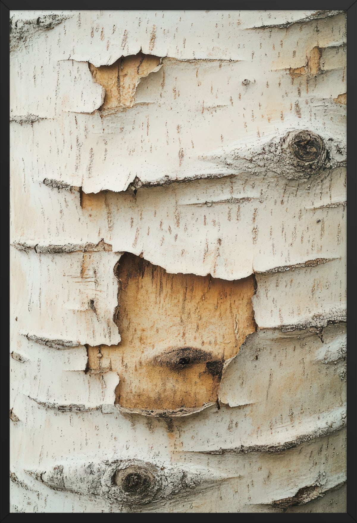 Birch Bark — poster in a black frame, front view