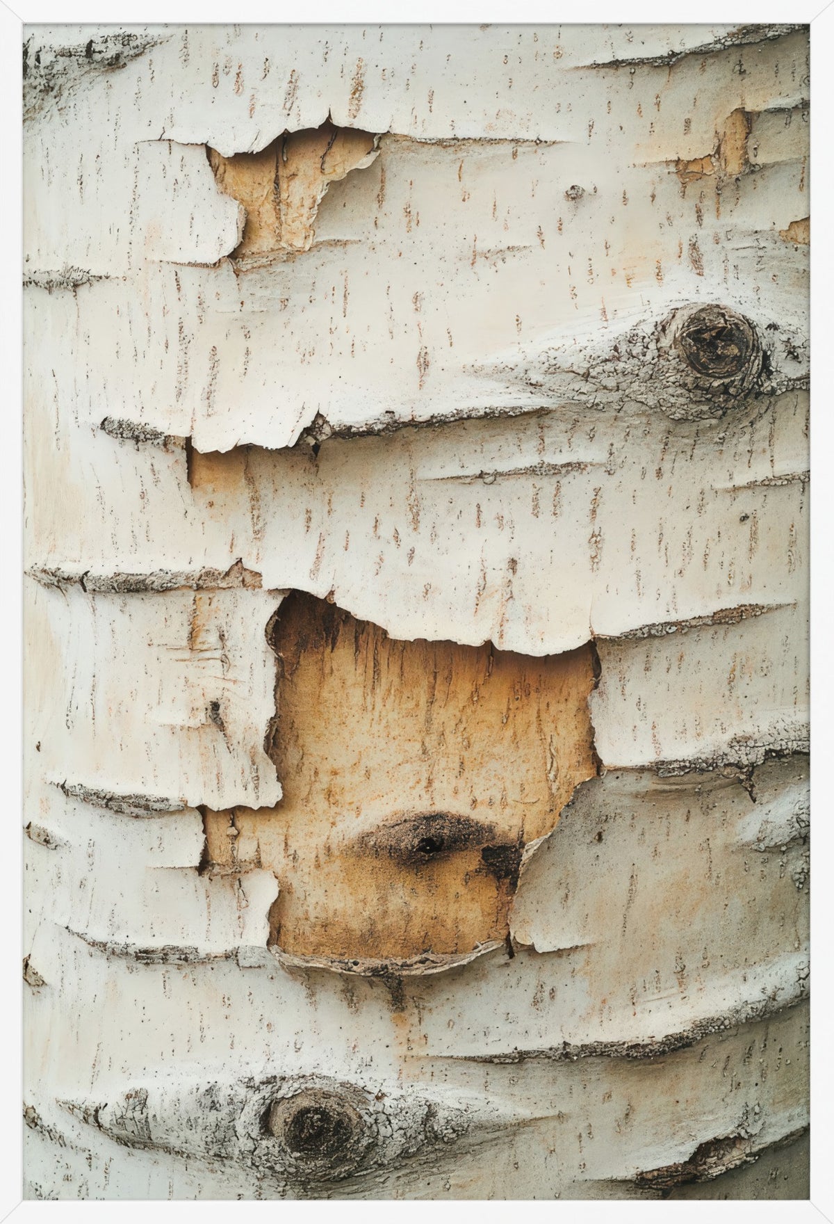 Birch Bark — poster in a white frame, front view
