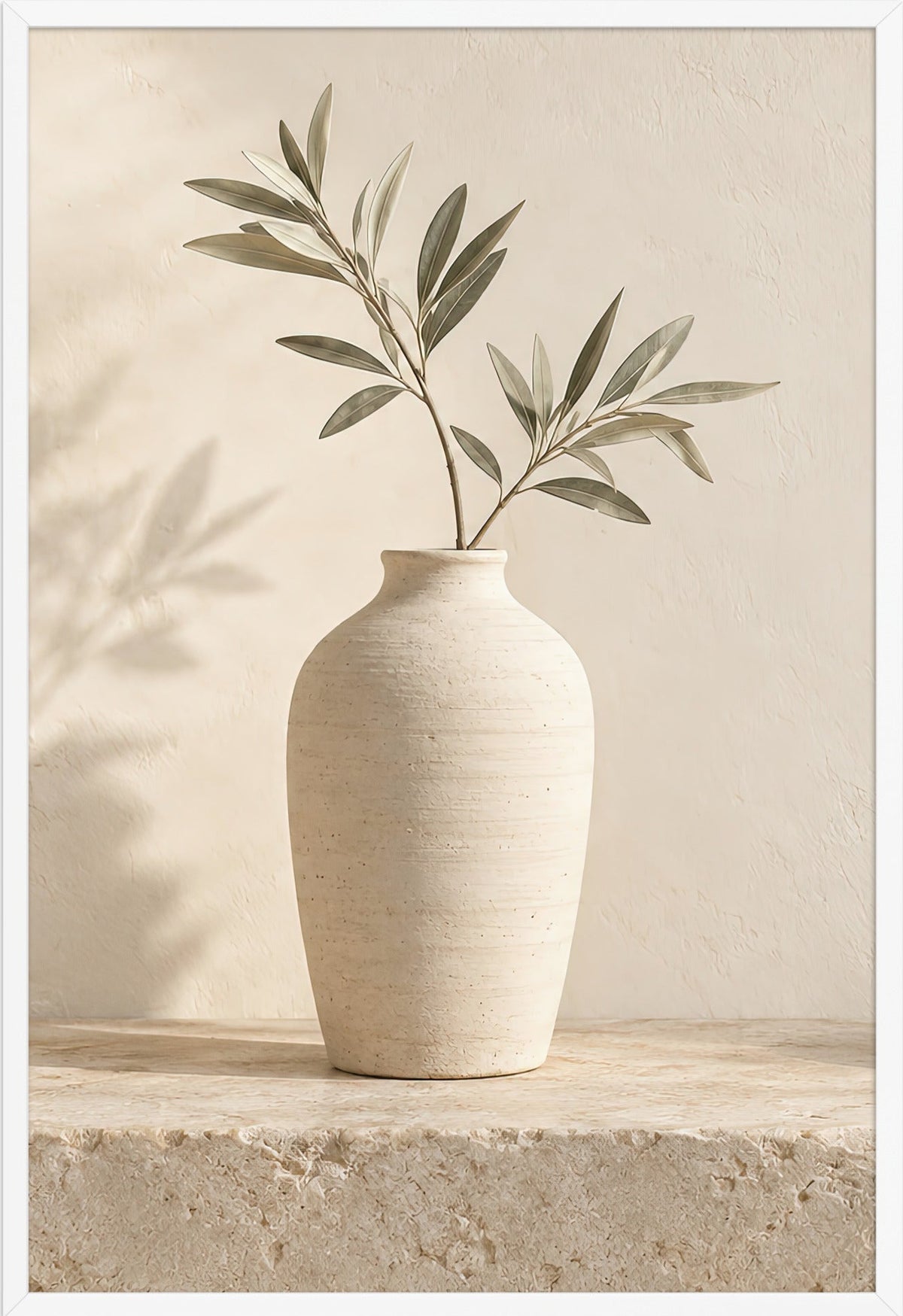 Le Vase au Rameau — affiche encadrée blanche, 61 × 91 cm