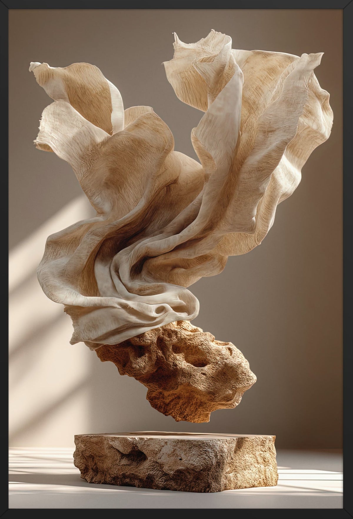 Stendraperiet — med svart ram, 61 × 91 cm