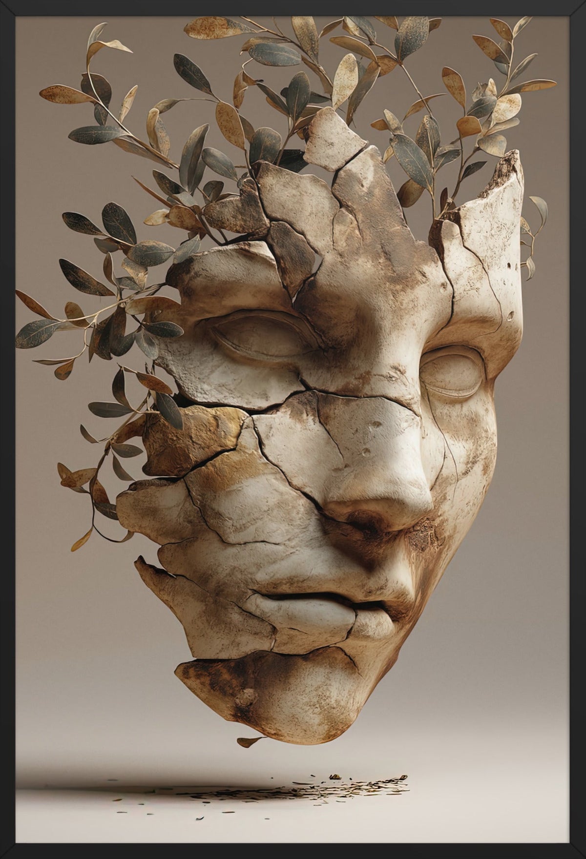 La Maschera d'Ulivo — con cornice nera, 61 × 91 cm