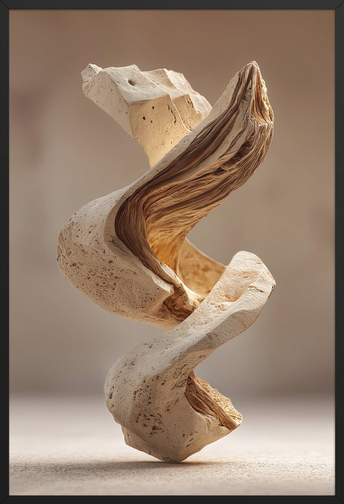 De Kalksteenwinding — ingelijst in zwart, 61 × 91 cm