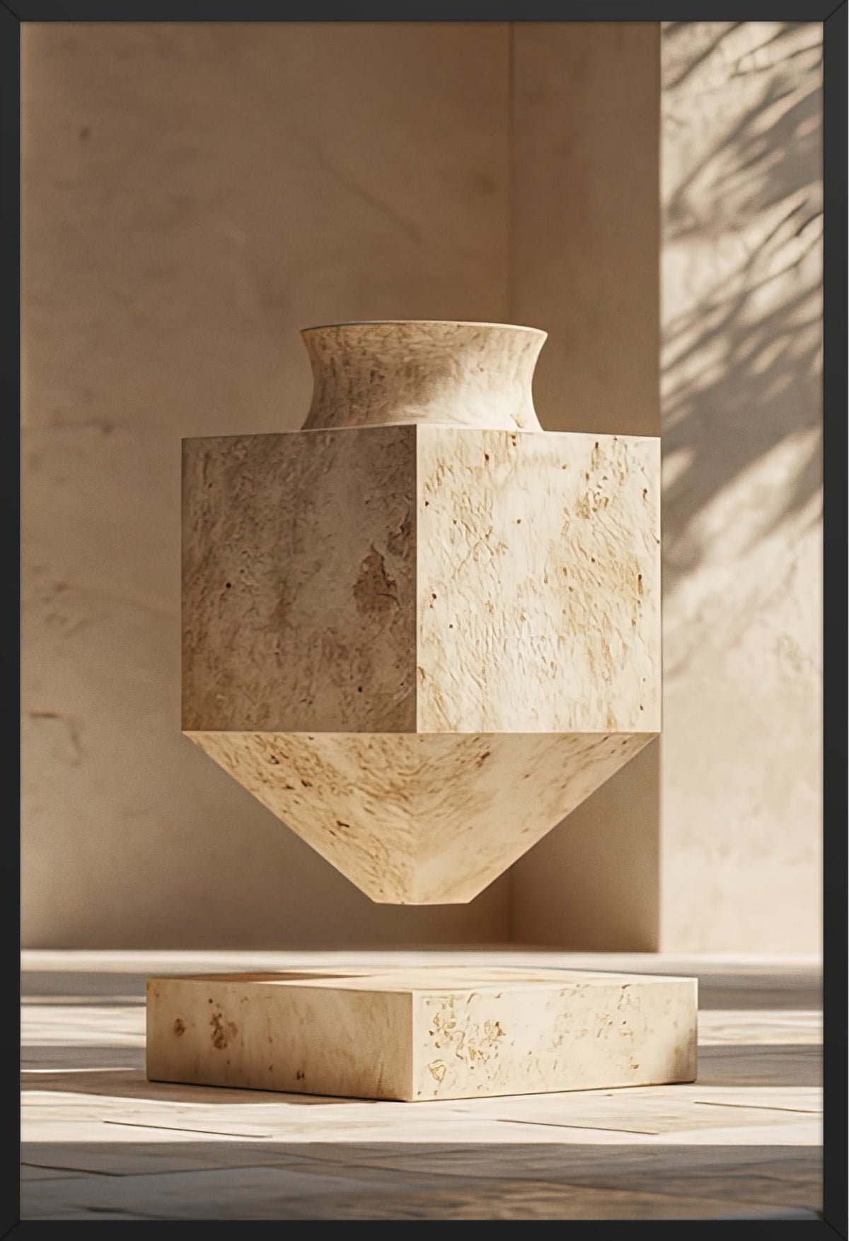 De Geometrische Urn — ingelijst in zwart, 61 × 91 cm