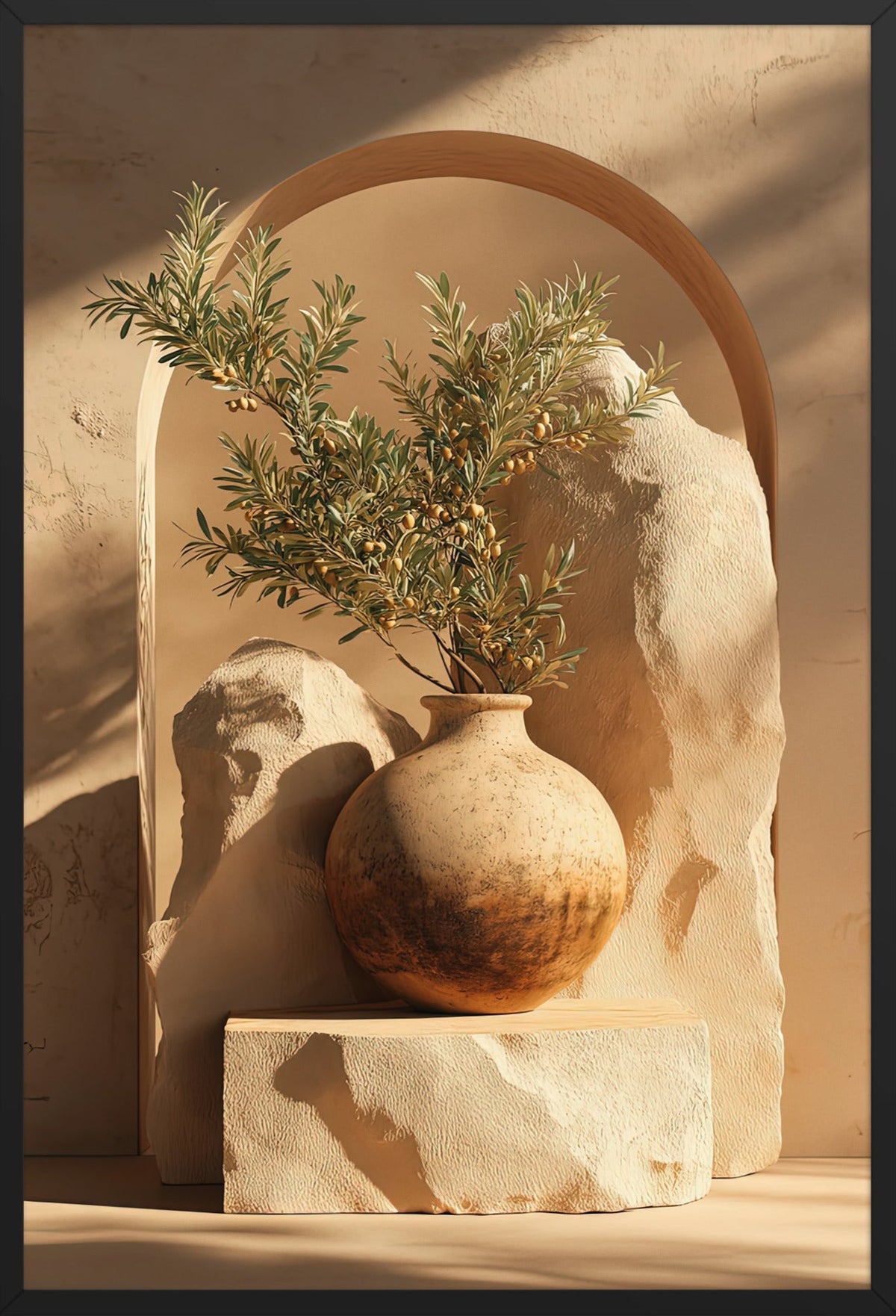 Il Riparo dell'Ulivo — con cornice nera, 61 × 91 cm