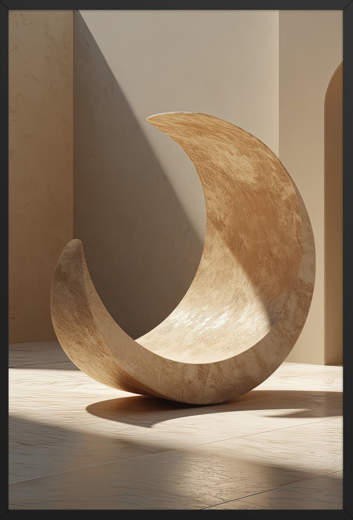 Die Steinsichel — gerahmt in Schwarz, 61 × 91 cm