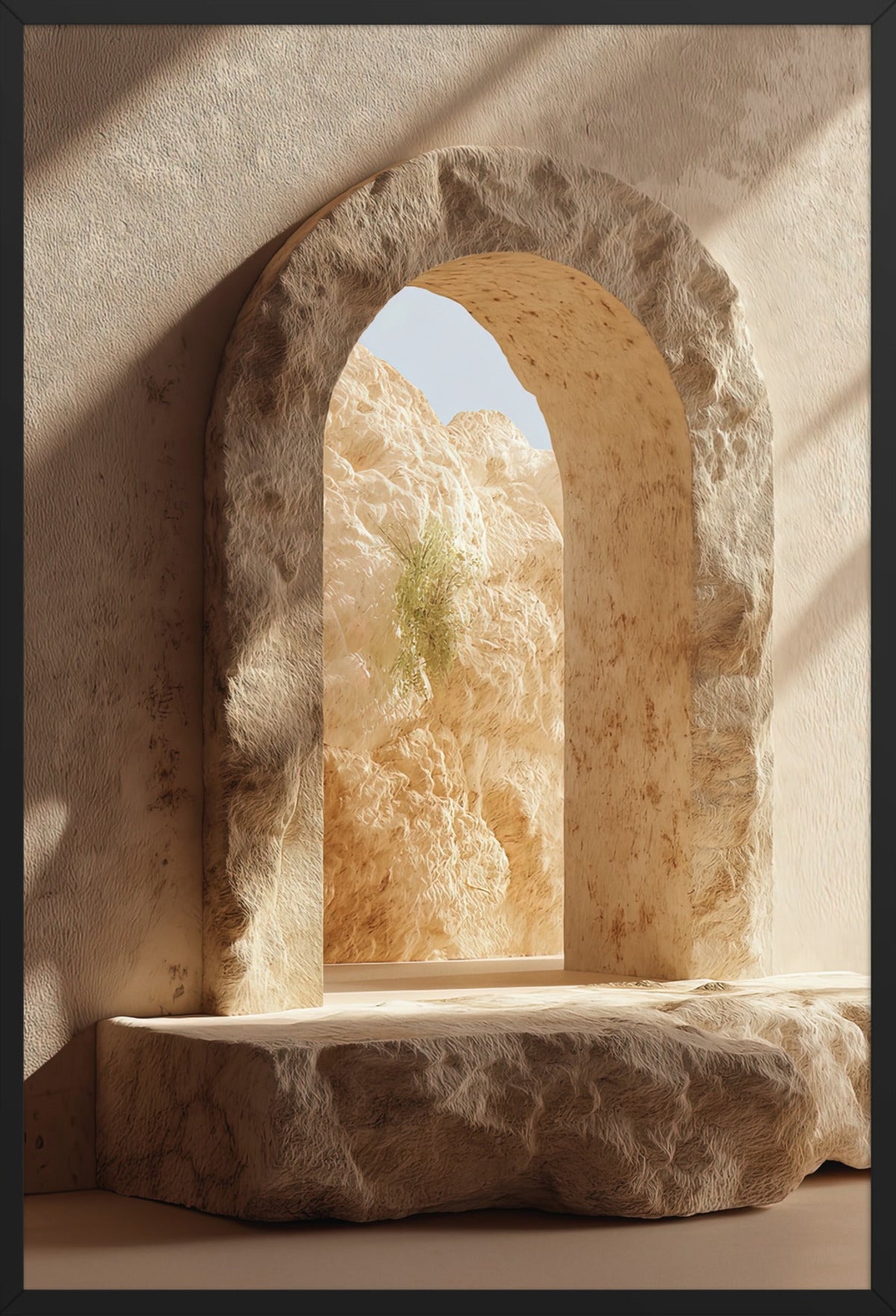 La Finestra sulla Falesia — con cornice nera, 61 × 91 cm