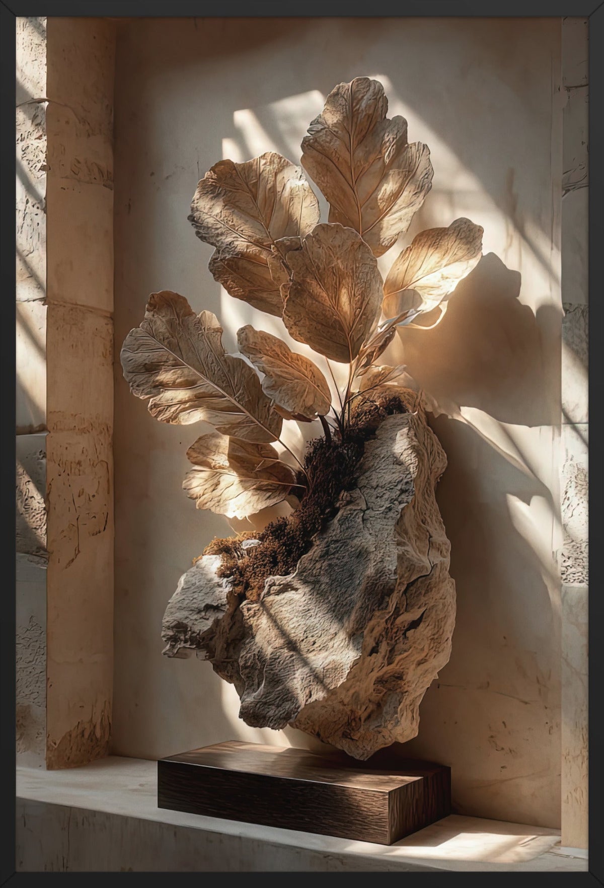 Den Förstenade Kvisten — med svart ram, 61 × 91 cm