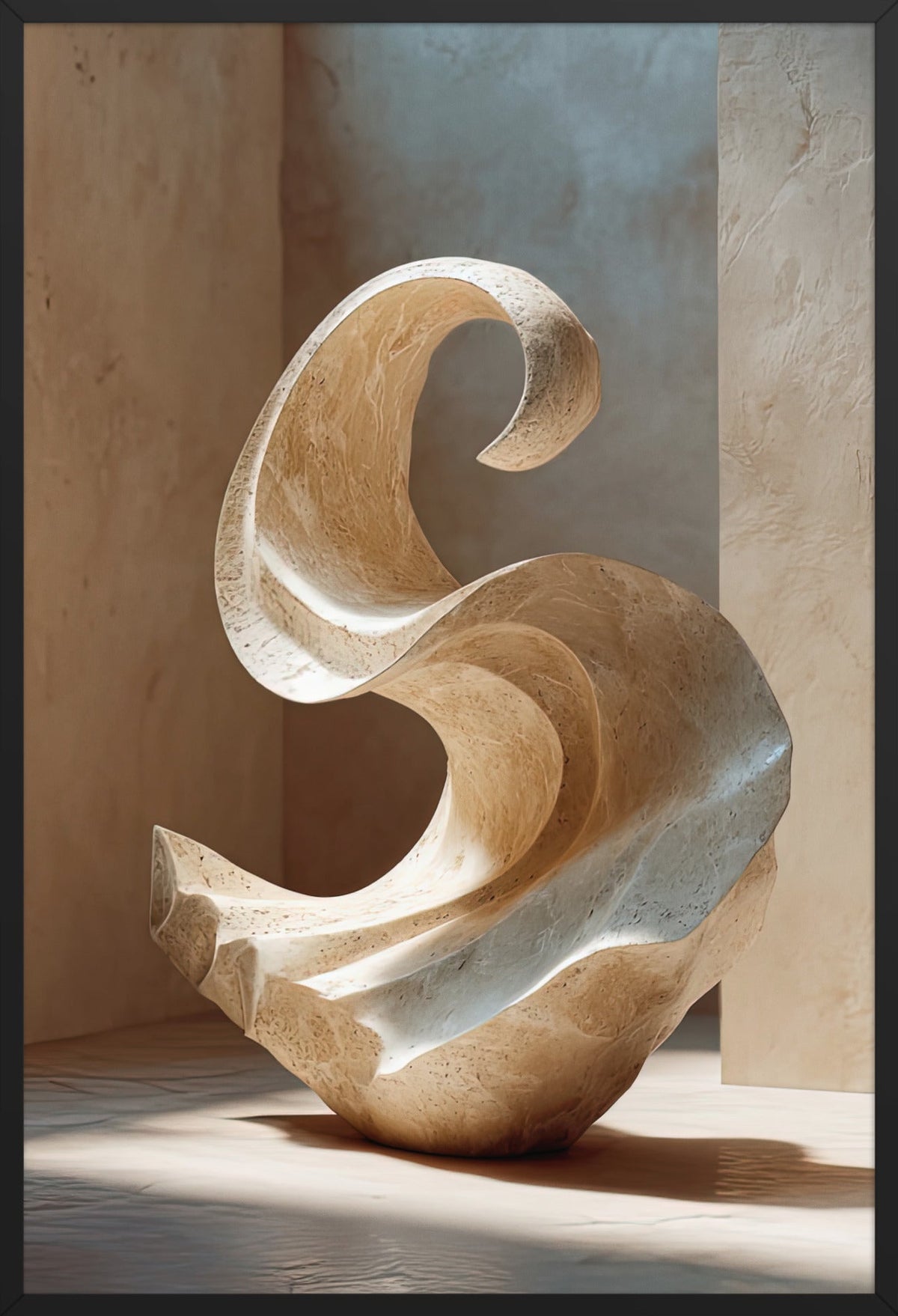 L'Onda di Pietra — con cornice nera, 61 × 91 cm