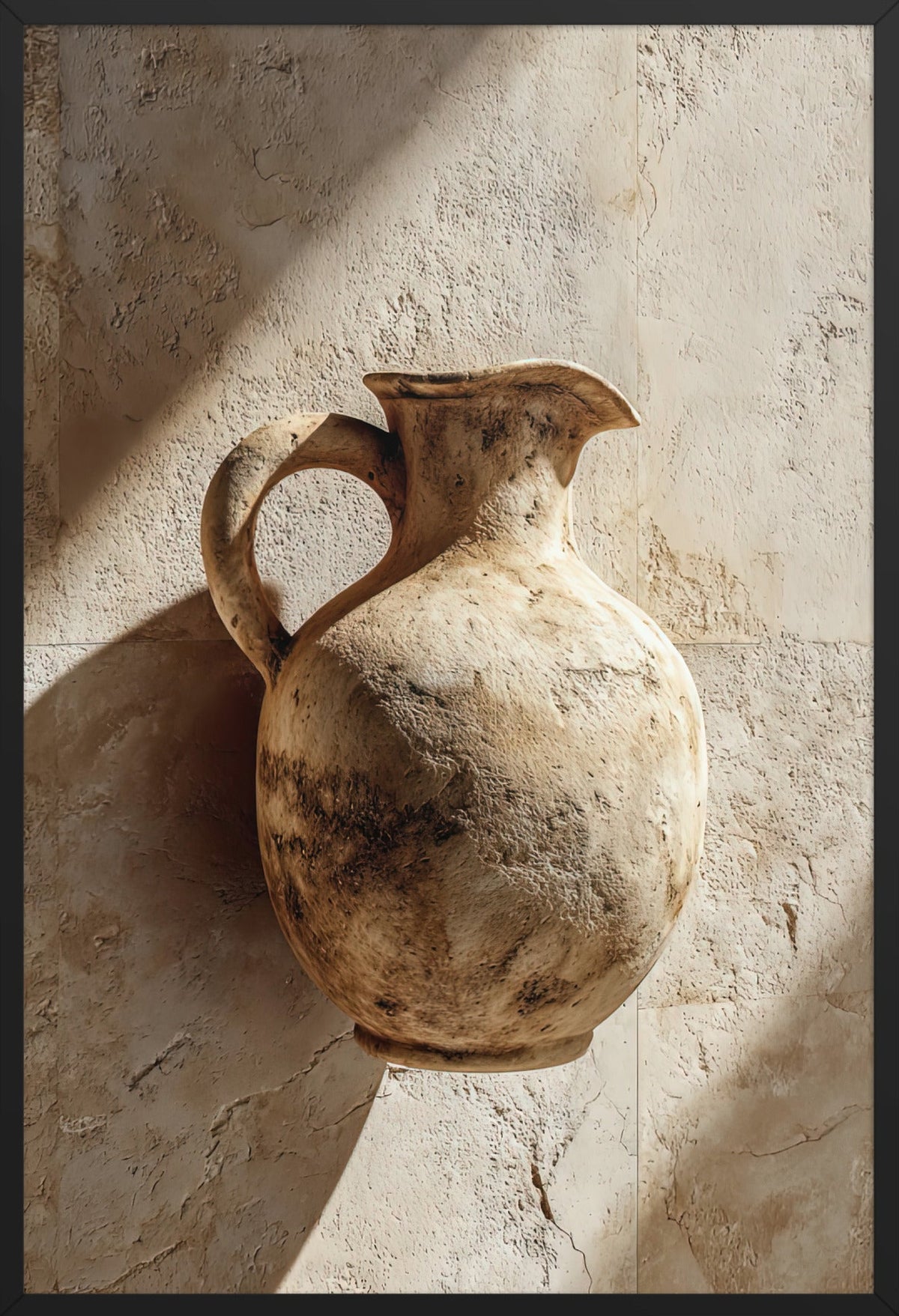 Der Krug aus Stein — gerahmt in Schwarz, 61 × 91 cm