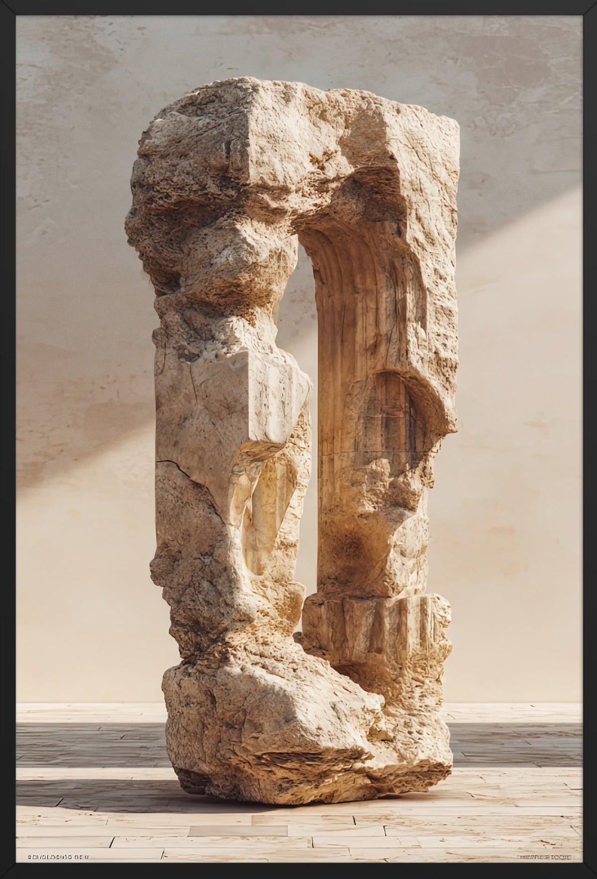 Die gebrochene Säule — gerahmt in Schwarz, 61 × 91 cm
