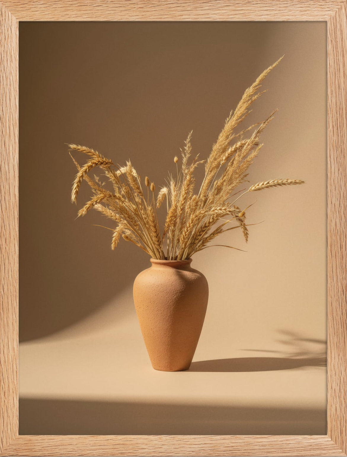 Vase Terracotta aux Épis — Encadrée — affiche murale minimaliste | Cassili-home