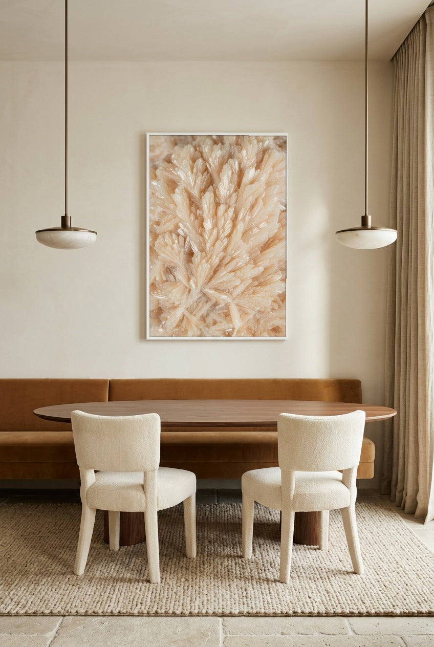 L’Éventail de Cristal — poster in witte lijst in een eetkamer