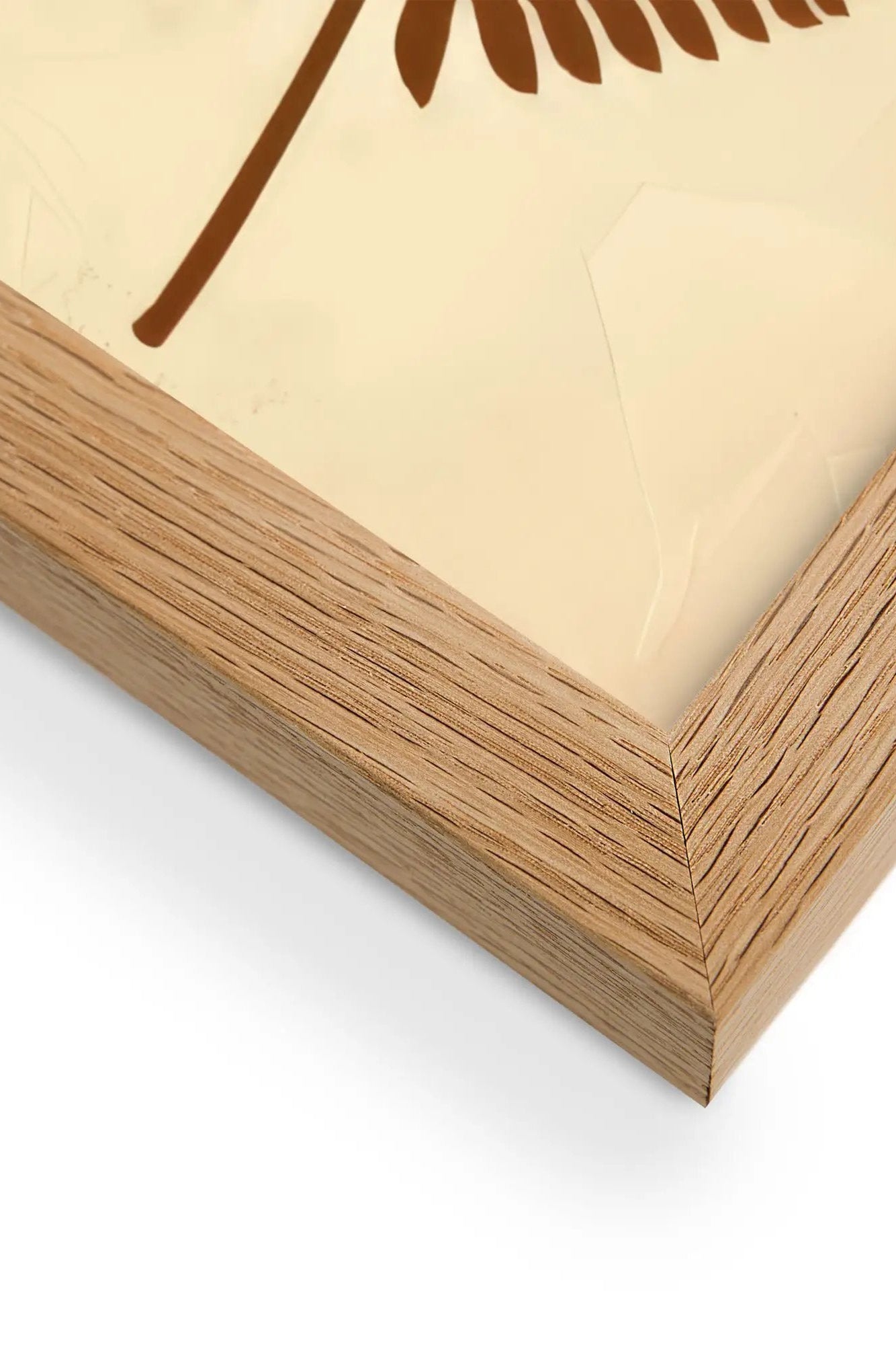 Golden Fern — Framed — Minimalist Brown Fern Wall Art