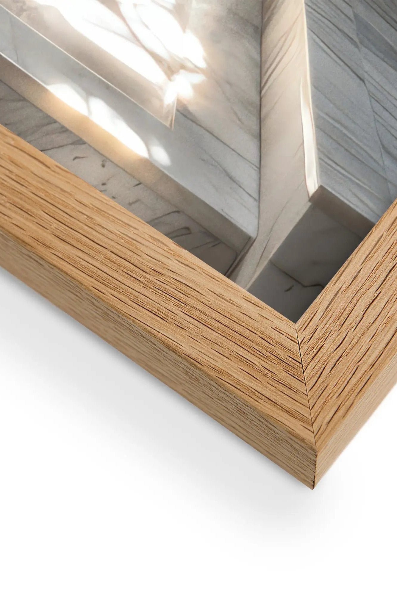 Das Hammam – Gerahmt – Minimalistisches Wandbild in Goldlicht