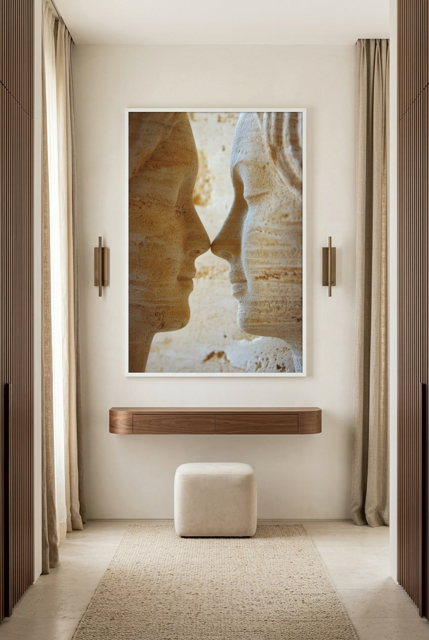 Le Souffle — poster in witte lijst in een hal