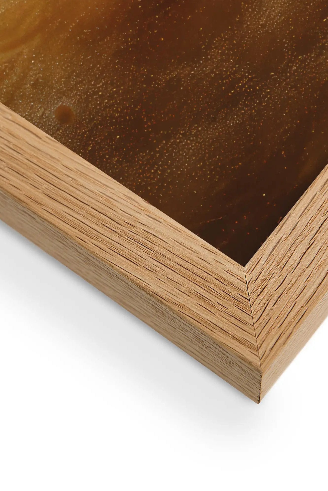 De Gouden Onyx — Minimalistische amber en ivoor mineraal wandposter
