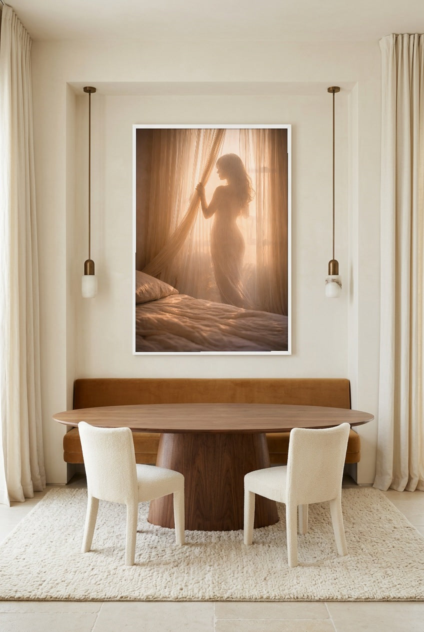Le Réveil Doré — Poster im weißen Rahmen im Esszimmer