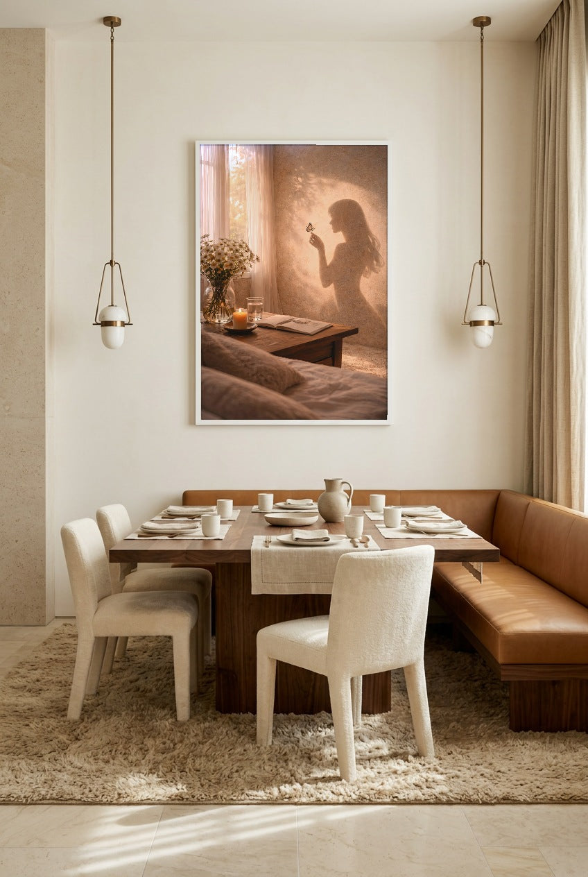 L’Instant Fragile — Poster im weißen Rahmen im Esszimmer