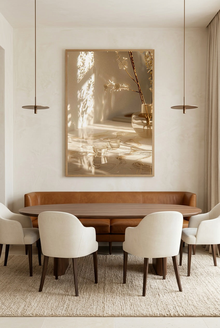Le Thé à l’Ombre — Poster im Eichenrahmen im Esszimmer