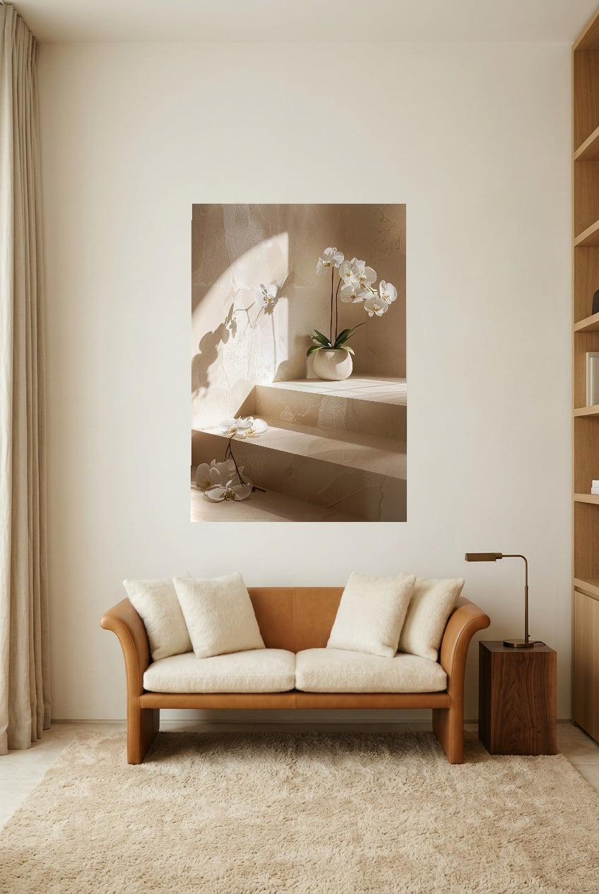 L’Escalier aux Orchidées — poster zonder lijst in een leeskamer