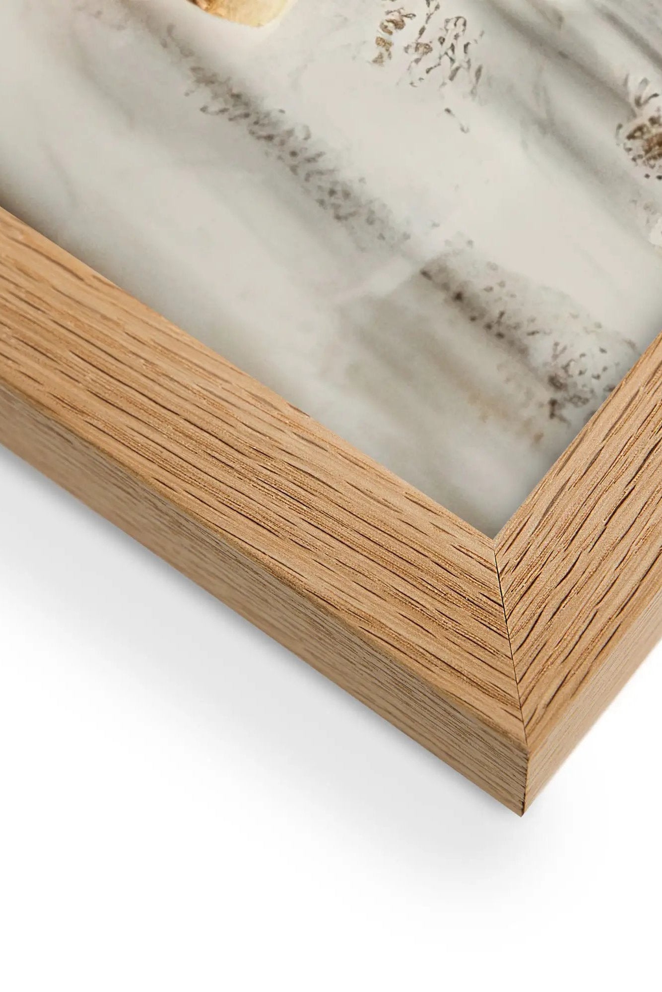 Poster en Papier Mat Encadré, affiche murale minimaliste avec cadre bois, décoration murale salon ou chambre, style méditerranéen