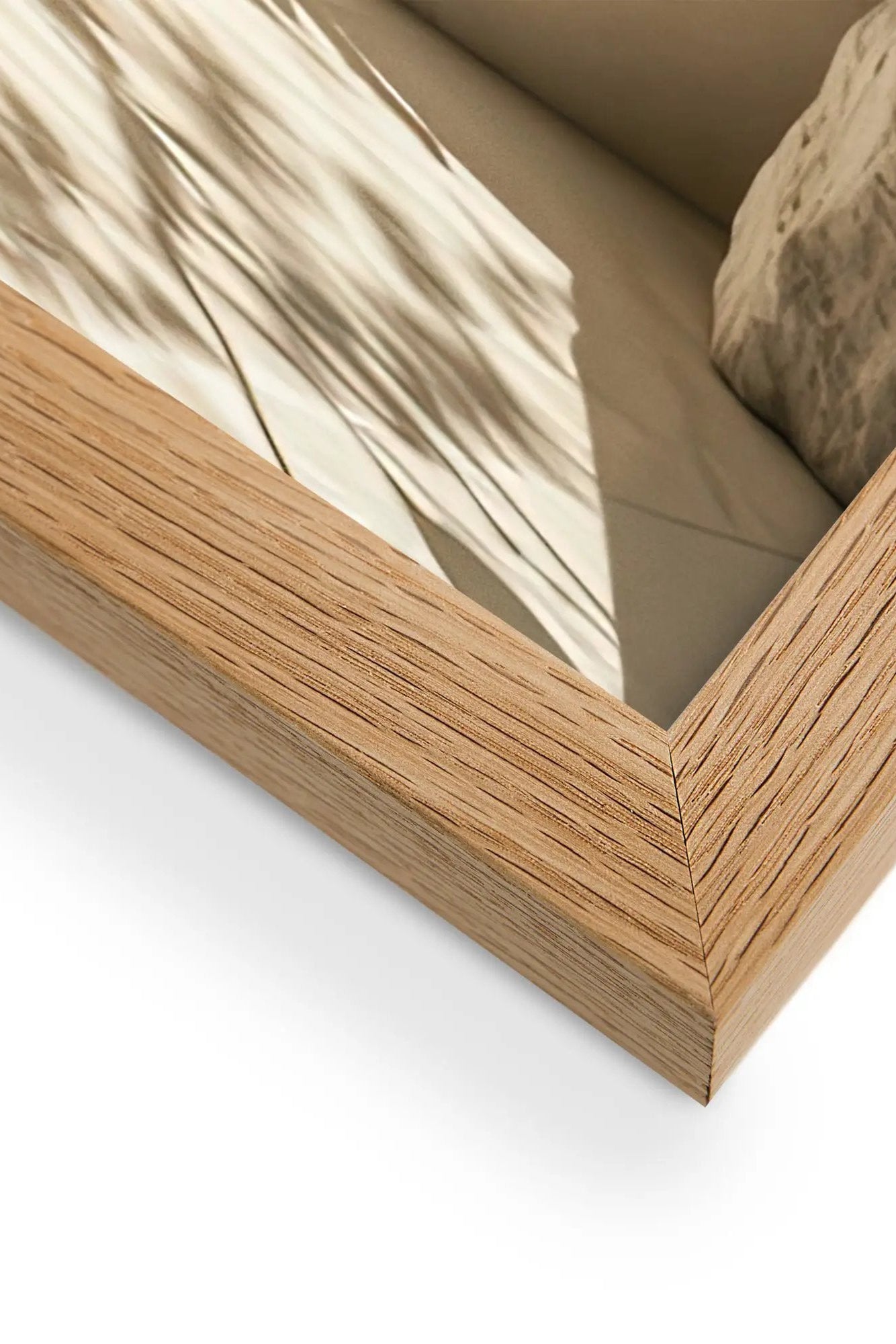 Poster en Papier Mat Encadré, affiche murale minimaliste avec cadre bois, décoration murale salon ou chambre, style méditerranéen