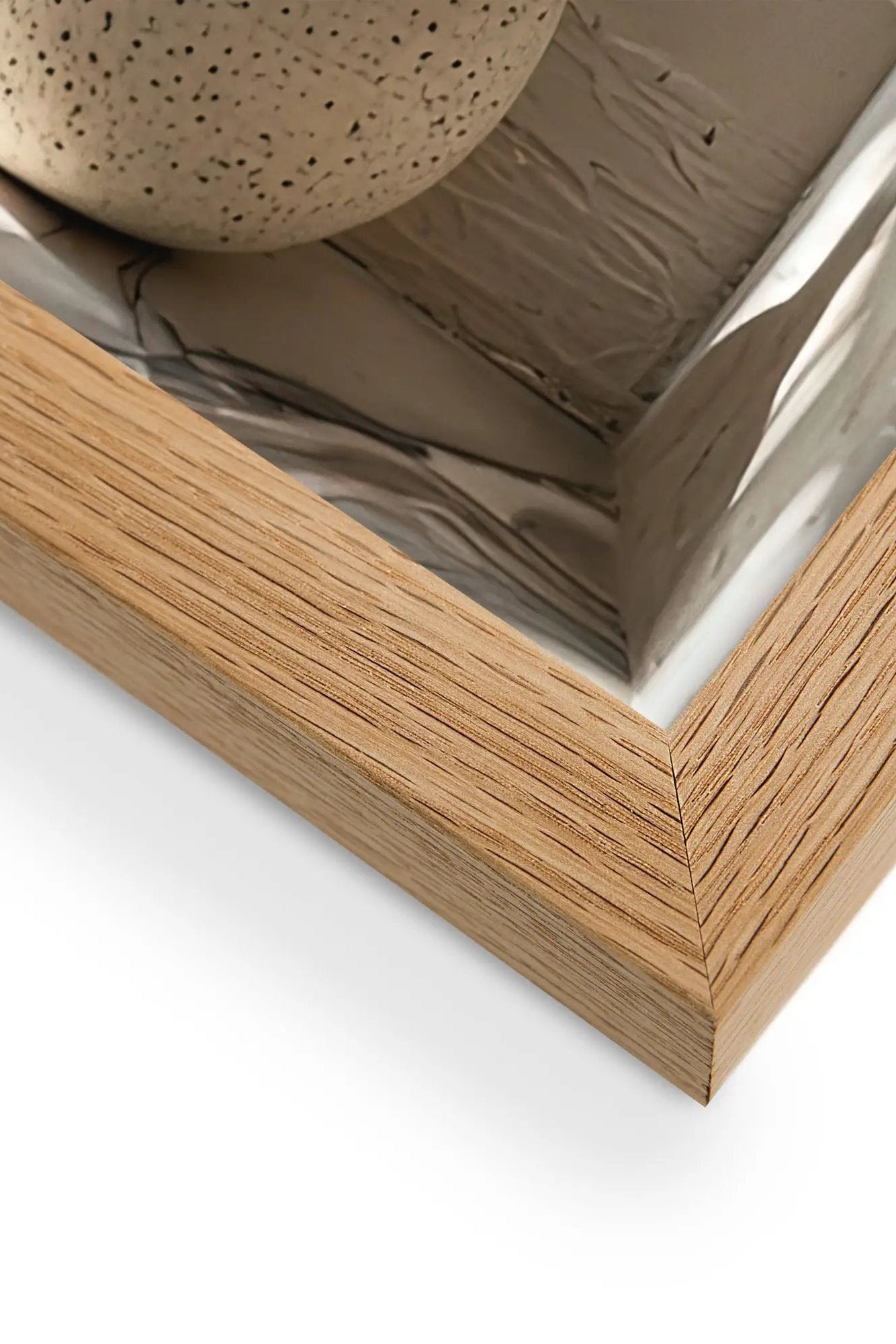 Poster en Papier Mat Encadré, affiche murale minimaliste avec cadre bois, décoration murale salon ou chambre, style méditerranéen