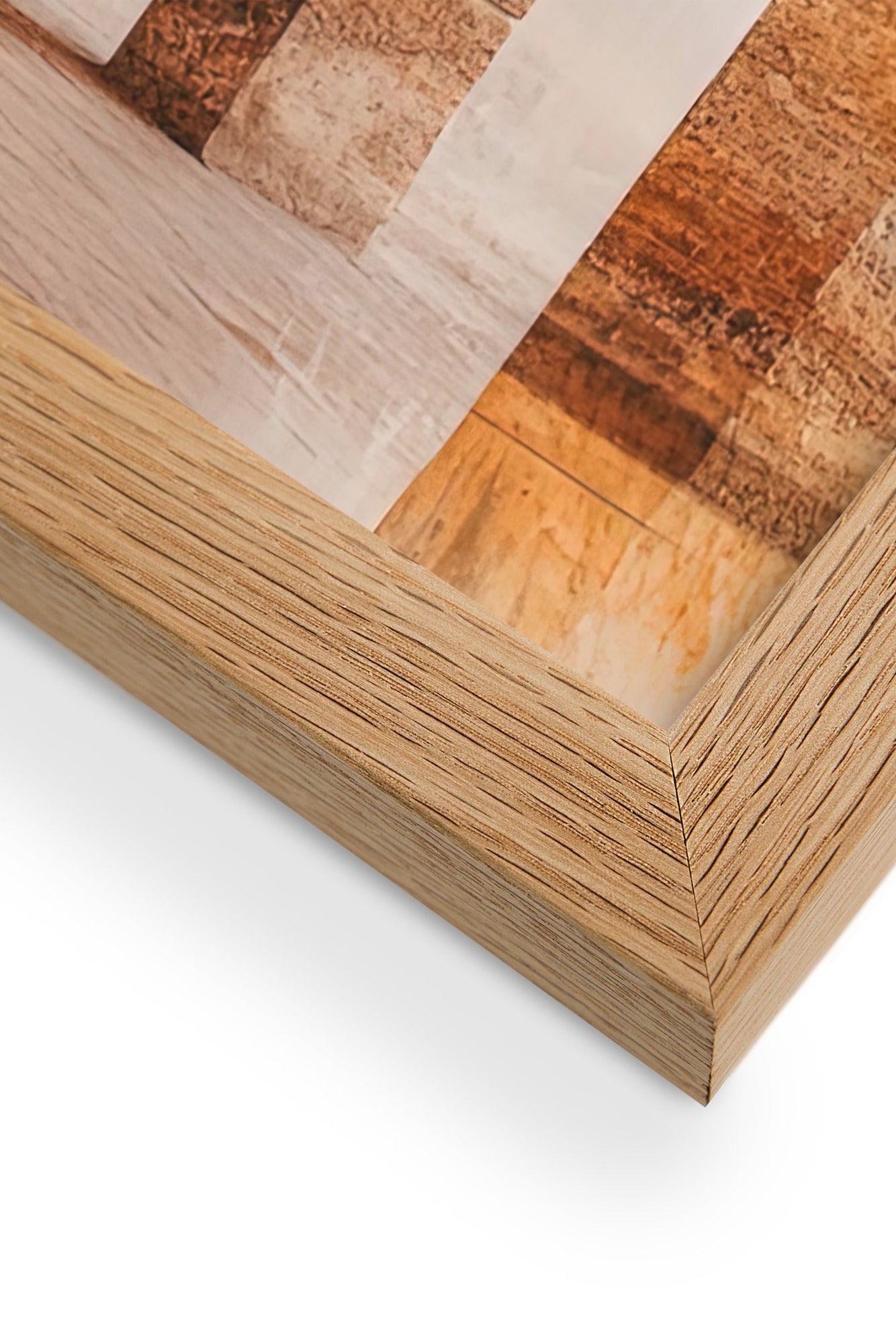 Solid oak frame detail — The Golden Arches poster