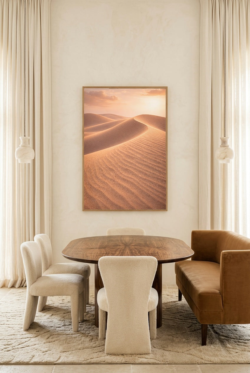 L’Étendue Dorée — Poster im Eichenrahmen im Esszimmer