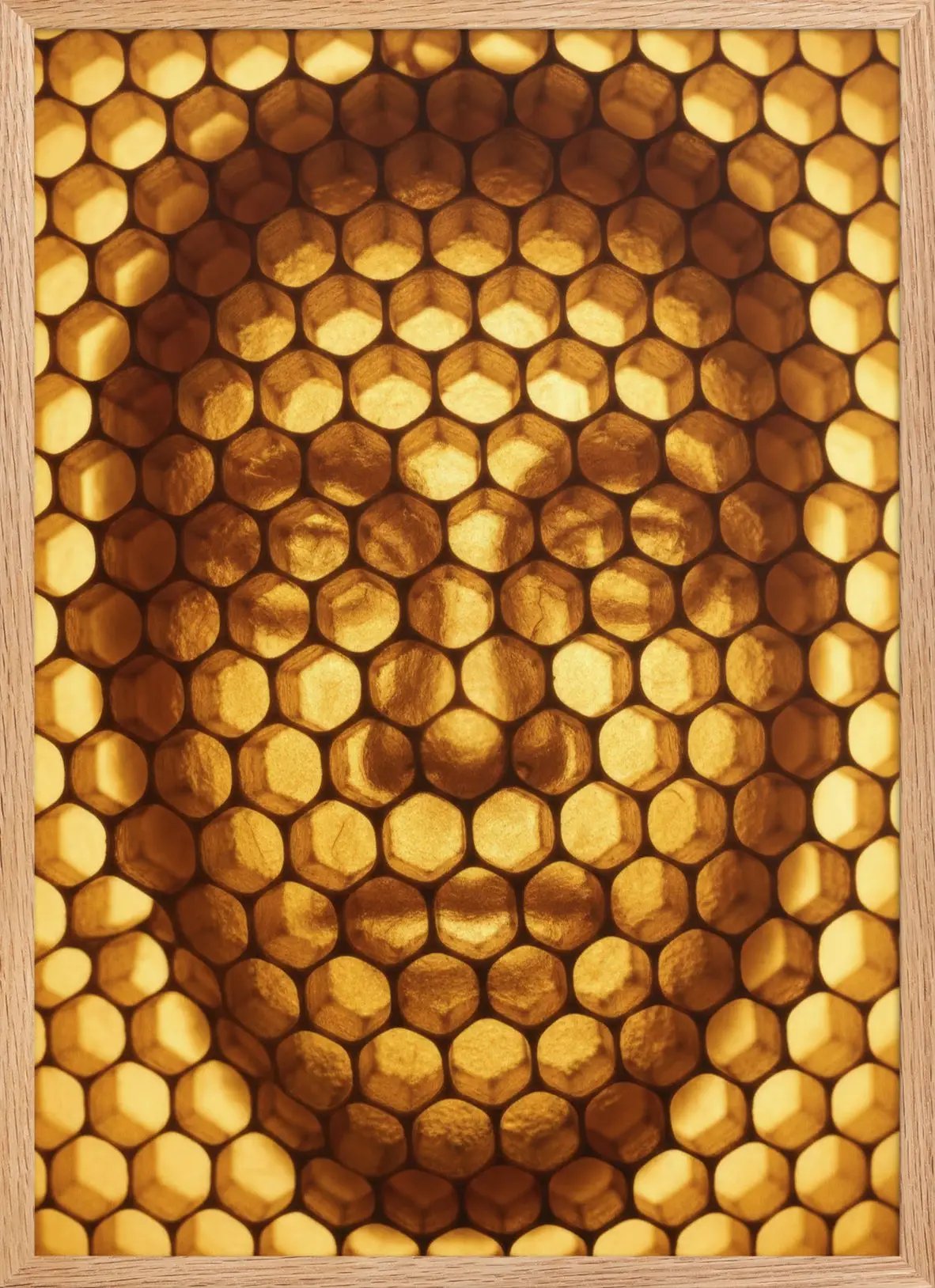 Alvéoles d'Or — Encadrée — affiche murale minimaliste | Cassili-home