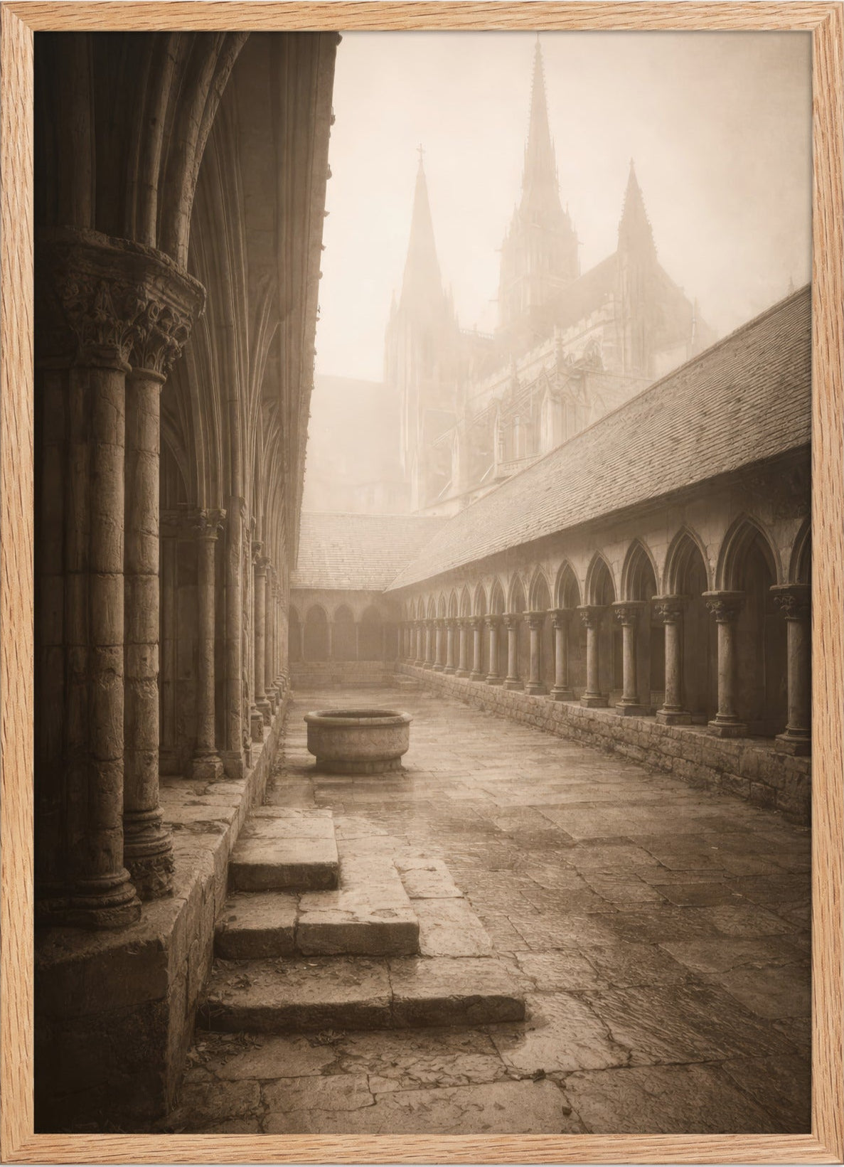 Cloître dans la Brume — Encadrée — affiche murale minimaliste | Cassili-home
