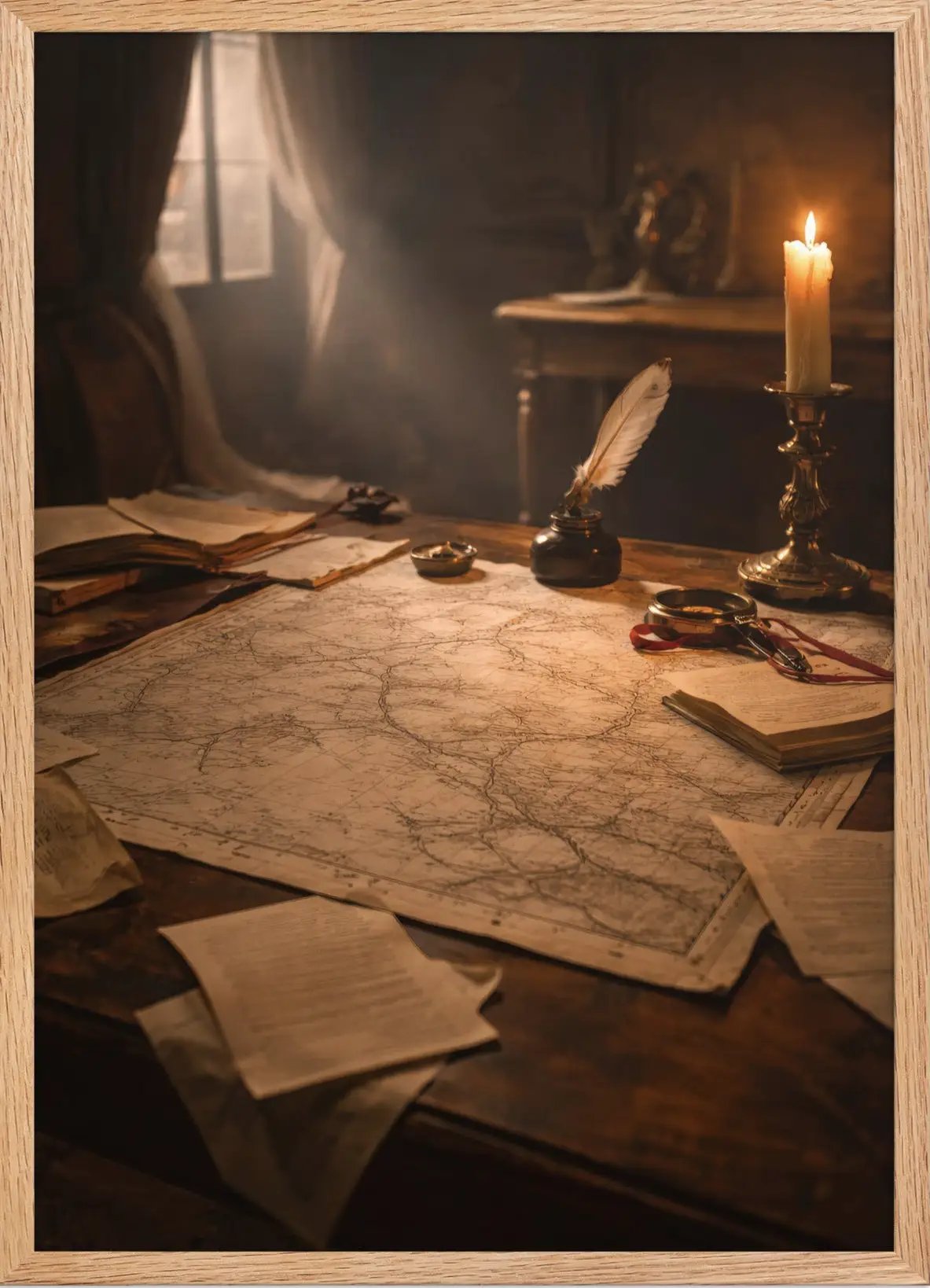 Table du Cartographe — Encadrée — affiche murale minimaliste | Cassili-home