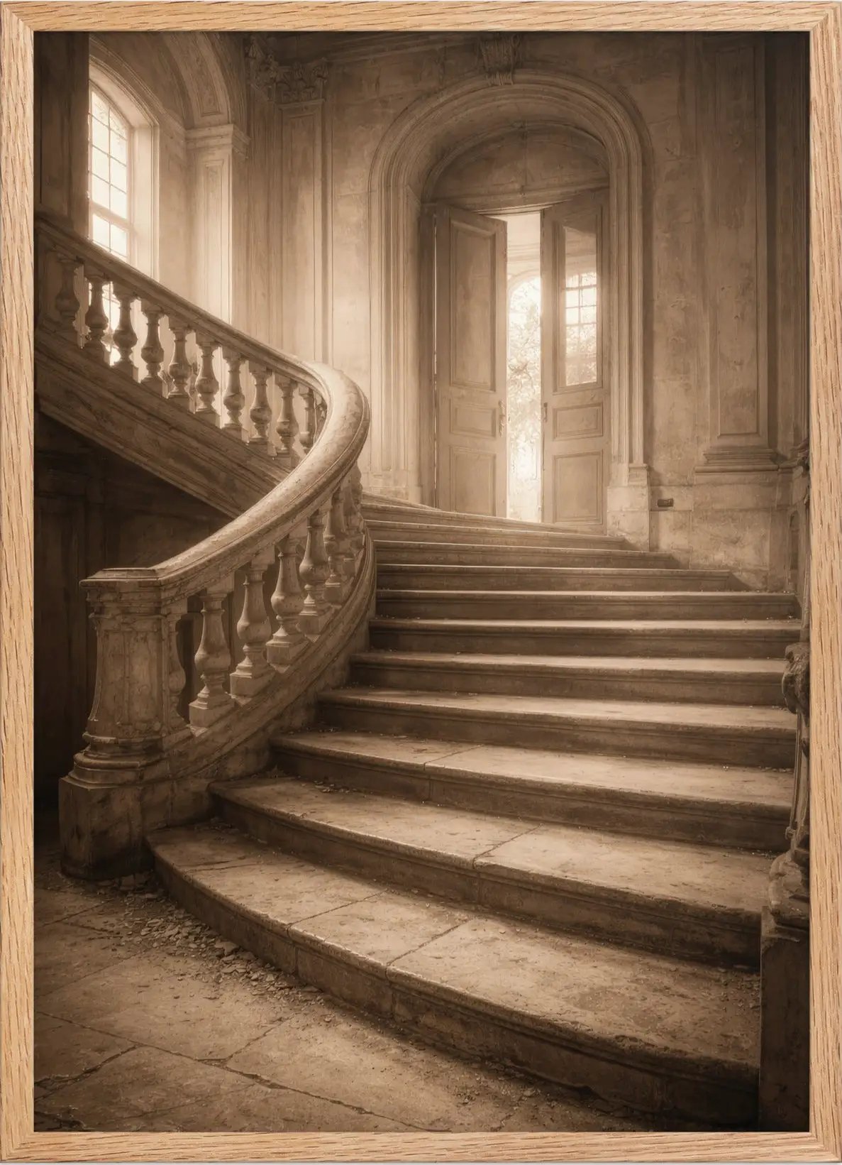 L’Escalier du Château — Encadrée — affiche murale minimaliste | Cassili-home