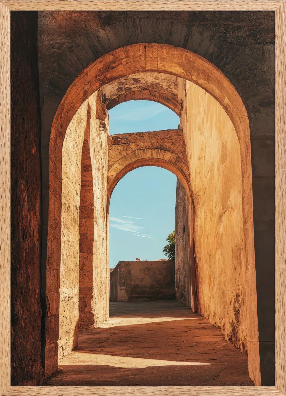 Les Arches du Soleil — Affiche murale minimaliste ocre lumière — affiche murale minimaliste | Cassili-home